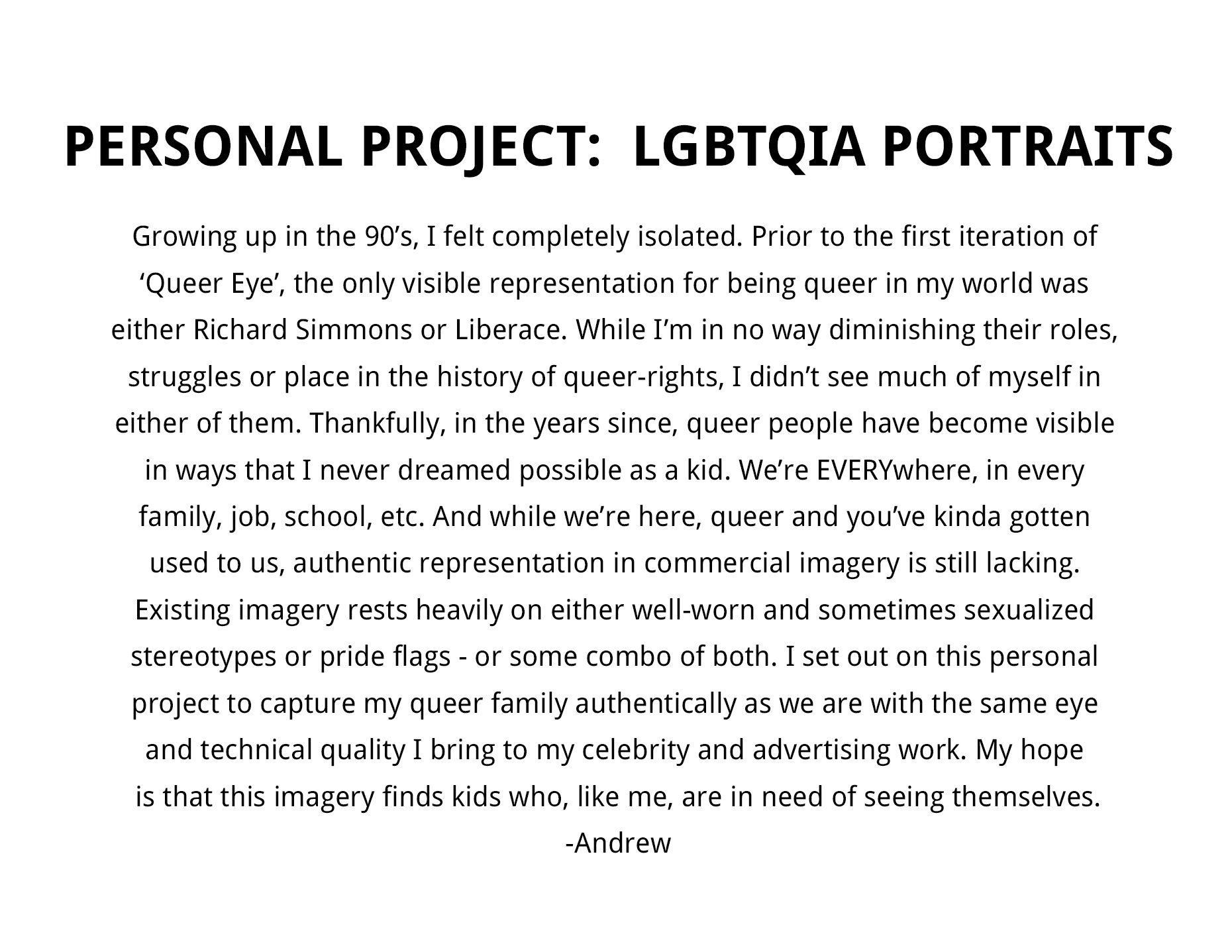 LGBTQIA Portraits \\ Andrew Zaeh Photo + Motion